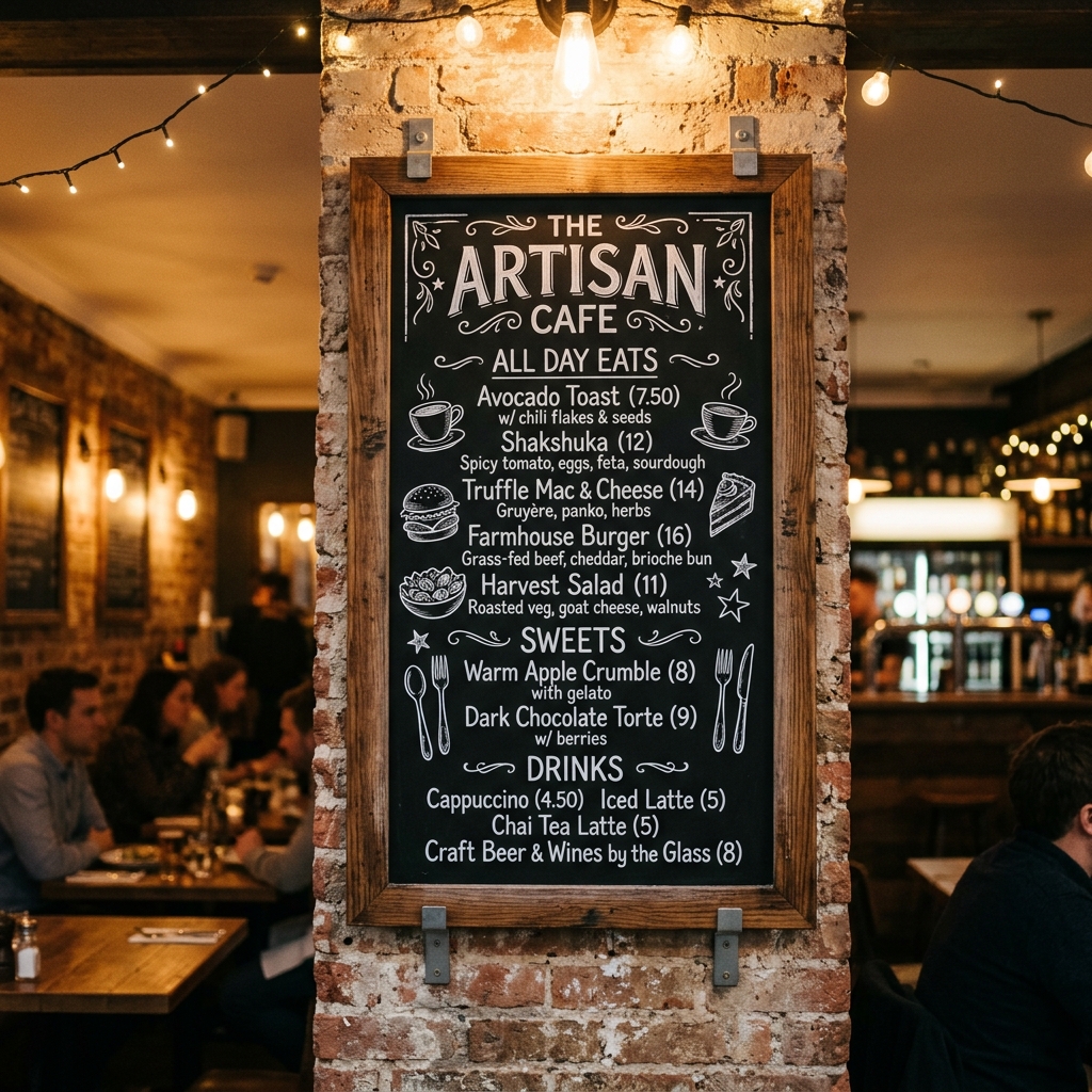 Restaurant Menu Chalk Board